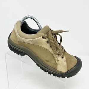 Keen Brown Leather Casual Lace Up Walking Hiking Sneakers Size 9.5 (EU Size 40)